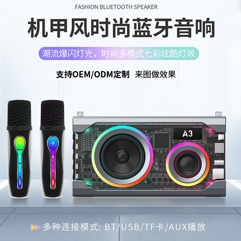 ダブルスピーカーの甲の音響の重い低音の大砲はマイクの屋外のk歌の一体の音響のA3携帯電話のbluetooth接続を持ちます。|undefined