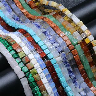 876-Natural Crystal Agate Stone 6mm Square Loose Beads Beaded DIY Bracelet Necklace Earrings Jewelry Material