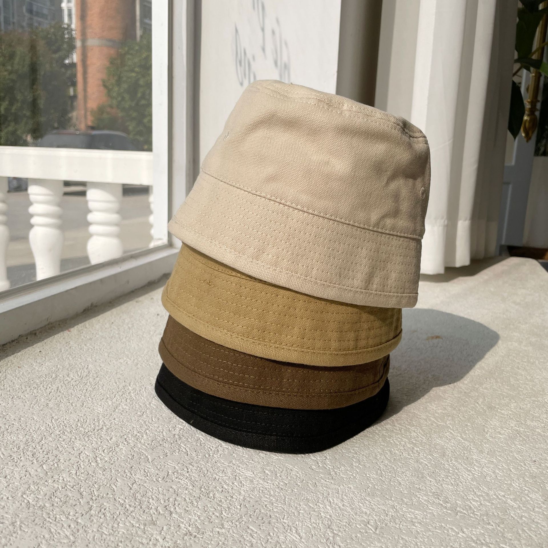 Korean Solid Color Bucket Hat Tide display picture 6