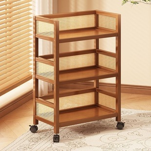 Movable Tea Cabinet Storage Rack with Wheels Multi-Layer Snack Storage Floor-Standing Tea Room Living Room Sofa Side Coffee Table Shelf
