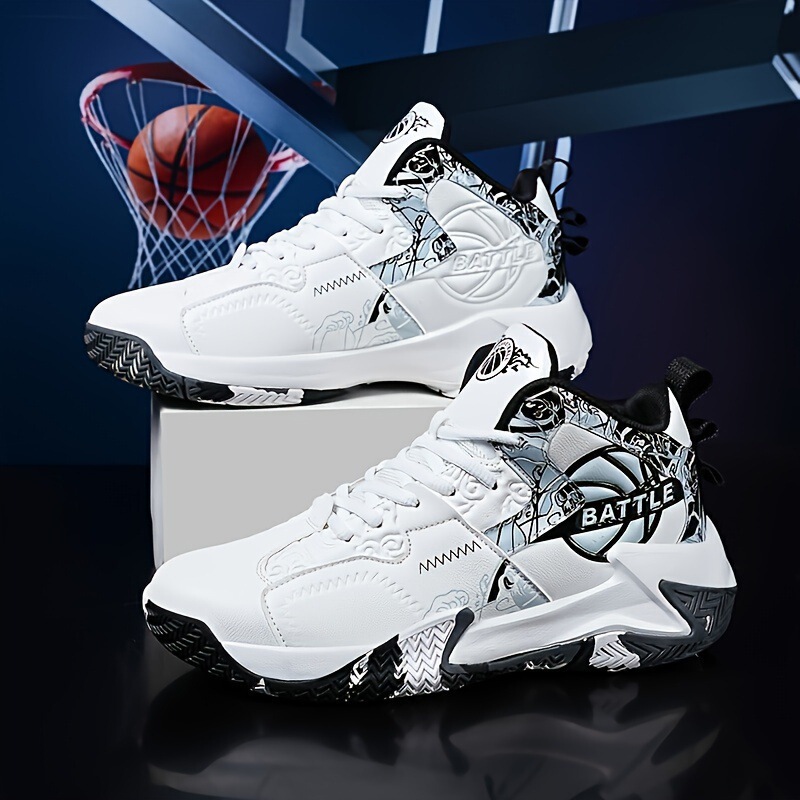 2026 Cross-Border New European and American Men's High-Top Basketball Shoes Anti-Slip Shock Absorption Cross-Border Dropshipping
