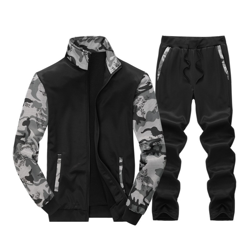 Factory direct sales - T550 cross-border European size new camouflage sweatshirt men's spring and autumn long-sleeved casual sportswear set