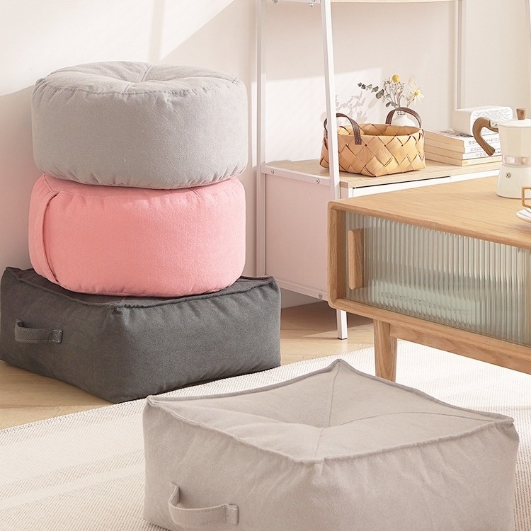 Taburete pequeño de tela, cojín de futón de estilo japonés, tatami, taburete bajo simple moderno, asiento, sala de estar, sofá, taburete, cojín