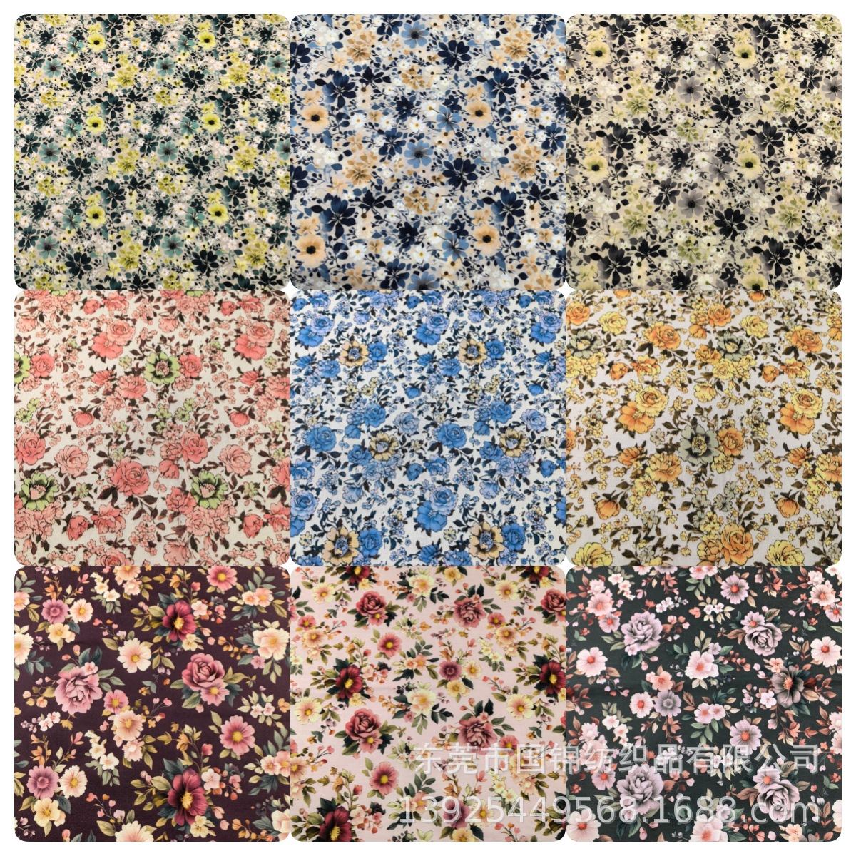 数码新款田园玫瑰花 纯棉40支府绸印花 初春款童装女装服装面料