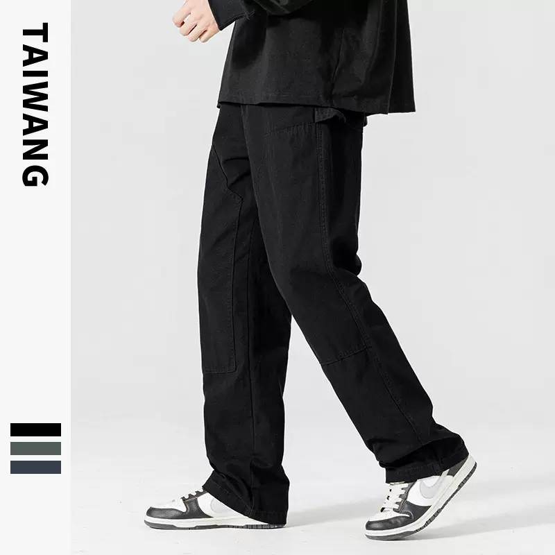 泰王男装丨潮牌贴袋休闲裤男2025秋冬男装长裤户外宽松棉质裤子男