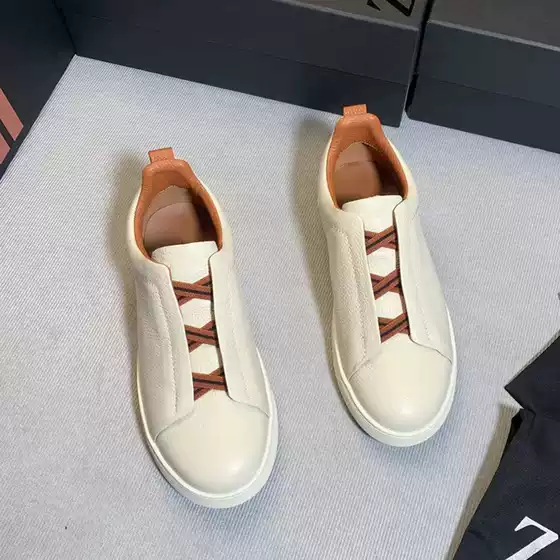 Cross-border Top Panel Jenny Men's Shoes Top Grain Leather Slip-On Casual Genuine Leather Luxury Sneakers Versatile Casual Shoes