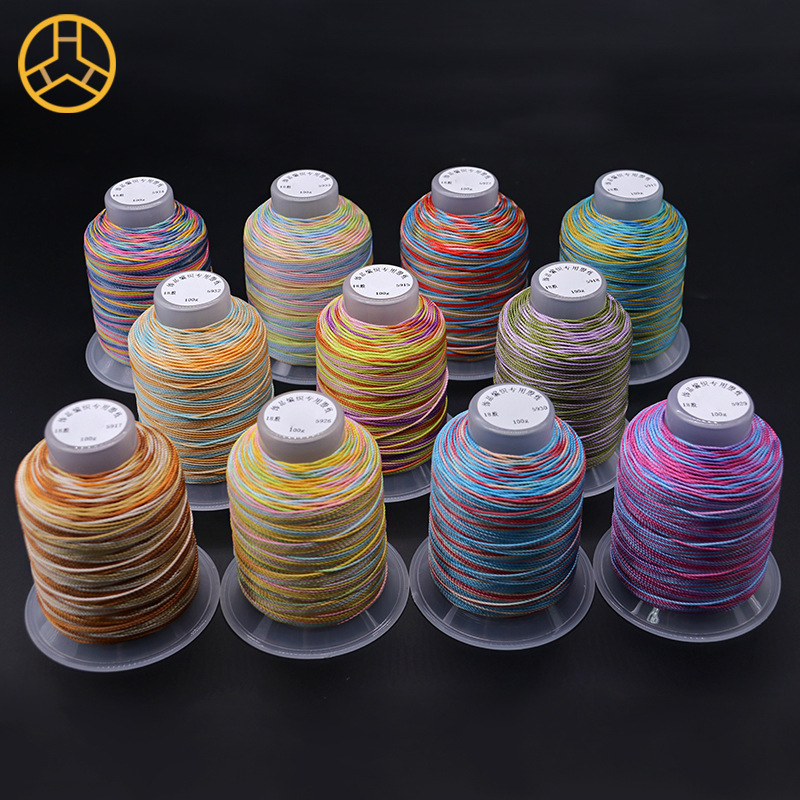 12-strand segment-dyed colorful thread, 18-strand handmade Chinese knotting cord, 100g segment-dyed thread inspired by "Cang Lan Jue"