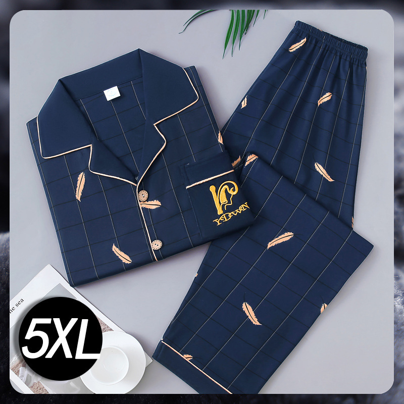 100% algodón de los hombres pijamas de primavera y otoño cardigan manga larga de mediana edad papá puede usar al aire libre desgaste del hogar traje de verano Delgado