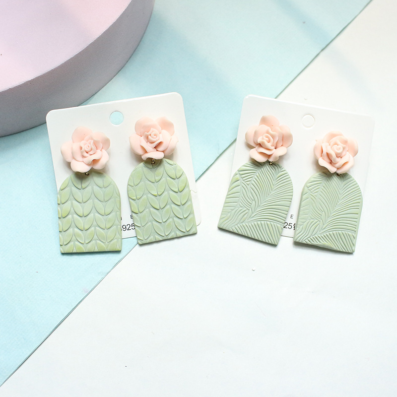 Fashion Flower soft clay Stoving Varnish Womenu0027S Drop Earrings 1 Pair