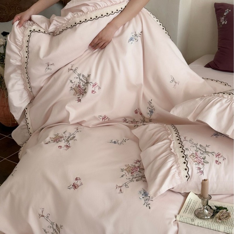 法式少女风超柔陶瓷云棉磨毛四件套秋冬新款轻奢公主风加厚长绒棉|undefined