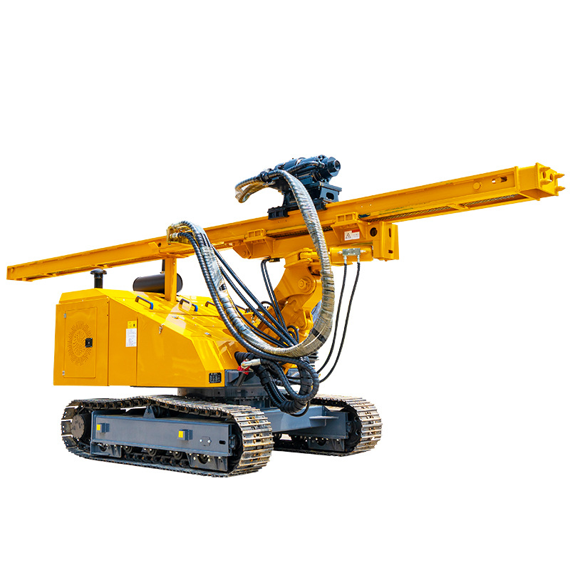 Perforadora fotovoltaica sobre orugas Generación de energía solar fotovoltaica Máquina de pilotes en espiral Taladro de pozo hidráulico Máquina de pilotes fotovoltaicos
