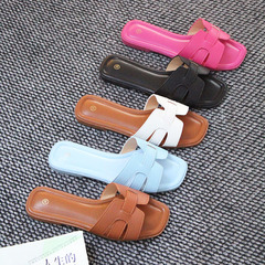 ギアナ国境を越えた対外貿易スリッパの平底角頭ファッションサンダルの多色工芸靴women's shoes