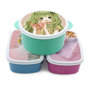 Heat transfer plastic lunch box transfer arbitrary pattern plastic lunch box