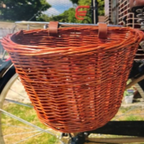 Cesta de bicicleta de ratán Cesta de mimbre tipo D plegable de mimbre cesta de bicicleta al por mayor cesta para mascotas entrega de una pieza
