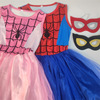 Summer fuchsia dress, children's mask sleevless, skirt, small princess costume
