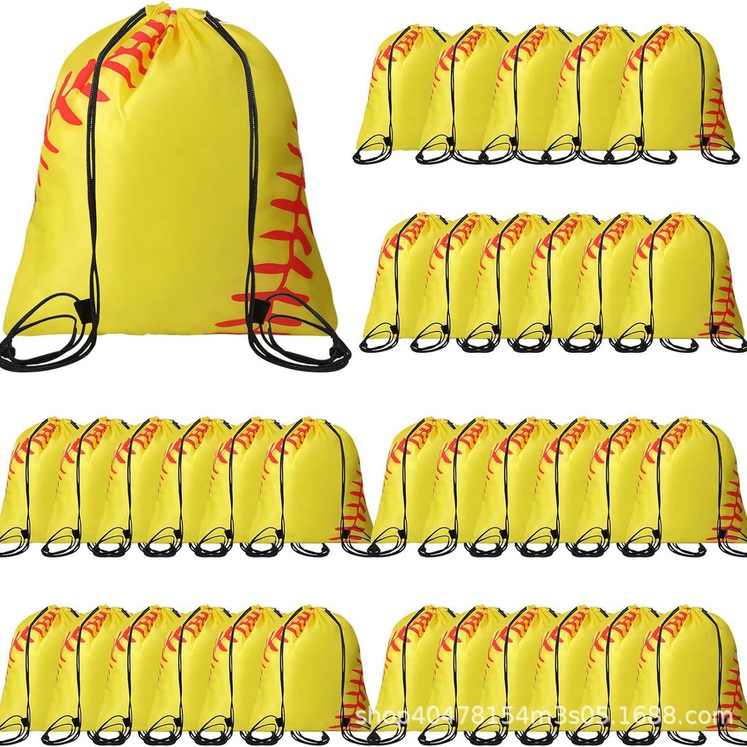 垒球二双肩抽绳背包袋子便携收纳袋涤纶手提抽绳袋束口袋