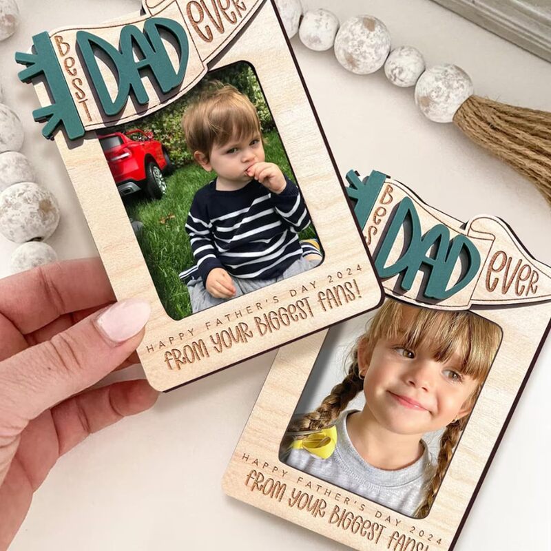 Father's Day gift photo box car sun visor clip, photo frame gift for dad, mom, grandparents