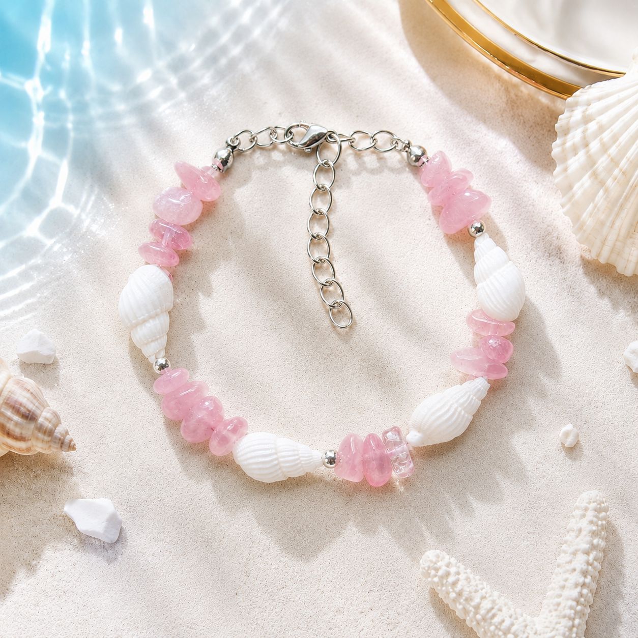 Concha natural, estrella de mar, caracola, pulsera tejida a mano, estilo oceánico, vacaciones en la playa, joyería de nicho para mujer, verano image 23
