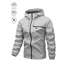 2025春秋季夹克男士单层薄款防风防水连帽外套户外登山冲锋衣跨境