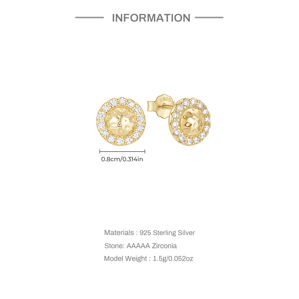 6g Weight 925 Sterling Silver Ear Needle Material Zircon Inlay Material Ear Studs Classification 1 Pair Quantity Daily, Street Occasion 925 Sterling Silver Material Geometric Pattern Women's Gender Plating, Inlay Design Simple Style Style 1 Pair 925 Sterling Silver Zircon Geometric Ear Studs 3