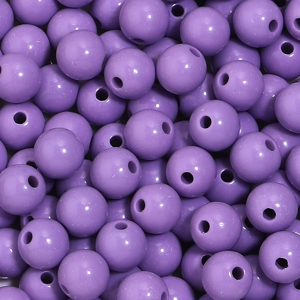 Cuentas redondas acrílicas de color sólido para Navidad, cuentas redondas de color sólido para joyería hecha a mano, accesorios de bricolaje, cuentas redondas de color sólido, cuentas sueltas.