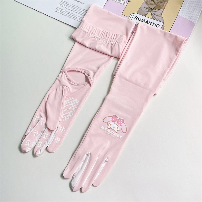 Threeleaf Spring and Summer Long-Sleeve Sun Protection Gloves for Women, Cold Sensation, UV Protection, Anti-Slip, Finger Touch, Outdoor Driving