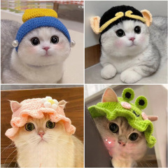 宠物头套猫咪狗狗编织帽子小兔子新款道具头饰搞笑变身服换装批发