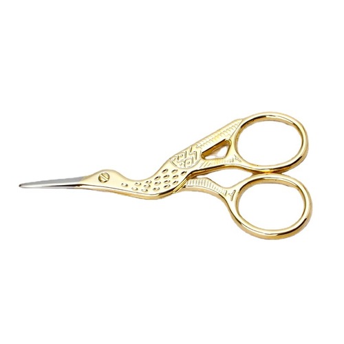 Stainless steel gold-plated crane scissors, 9.3cm yarn scissors, tattoo cross-stitch scissors, thread scissors, tailoring scissors