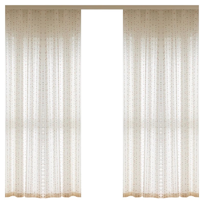 Retro arco iris de azúcar de frijol hilo de lino translúcido semi-translúcido, habitación de niños, habitación de niñas, ventana flotante, cortina, cortina de puerta