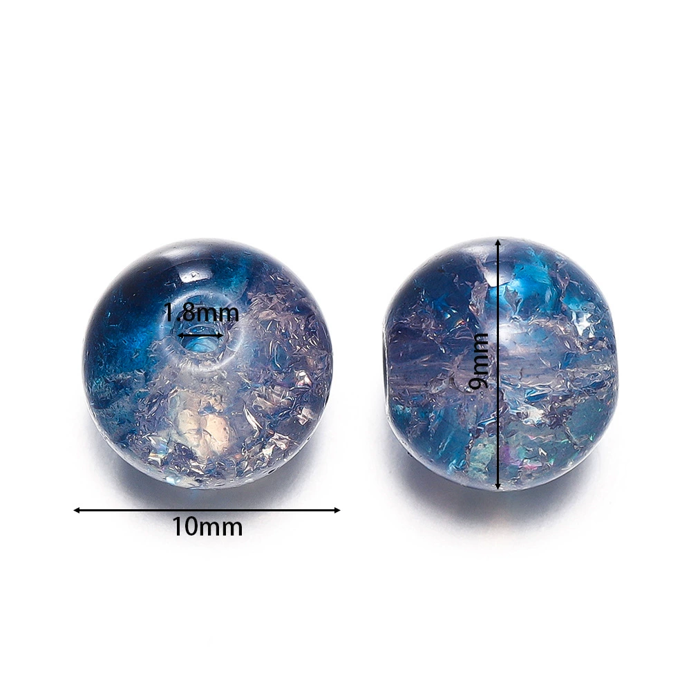 Beaded bracelet handmade round glass beads 10 mm, 1.8 mm hole, DIY 20 or 50 pcs