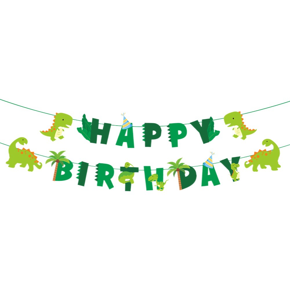 Amazonas bosque dinosaurio tire bandera espiral colgante decoración cumpleaños decoración banner animal pastel Tarjeta de inserción decoraciones del partido