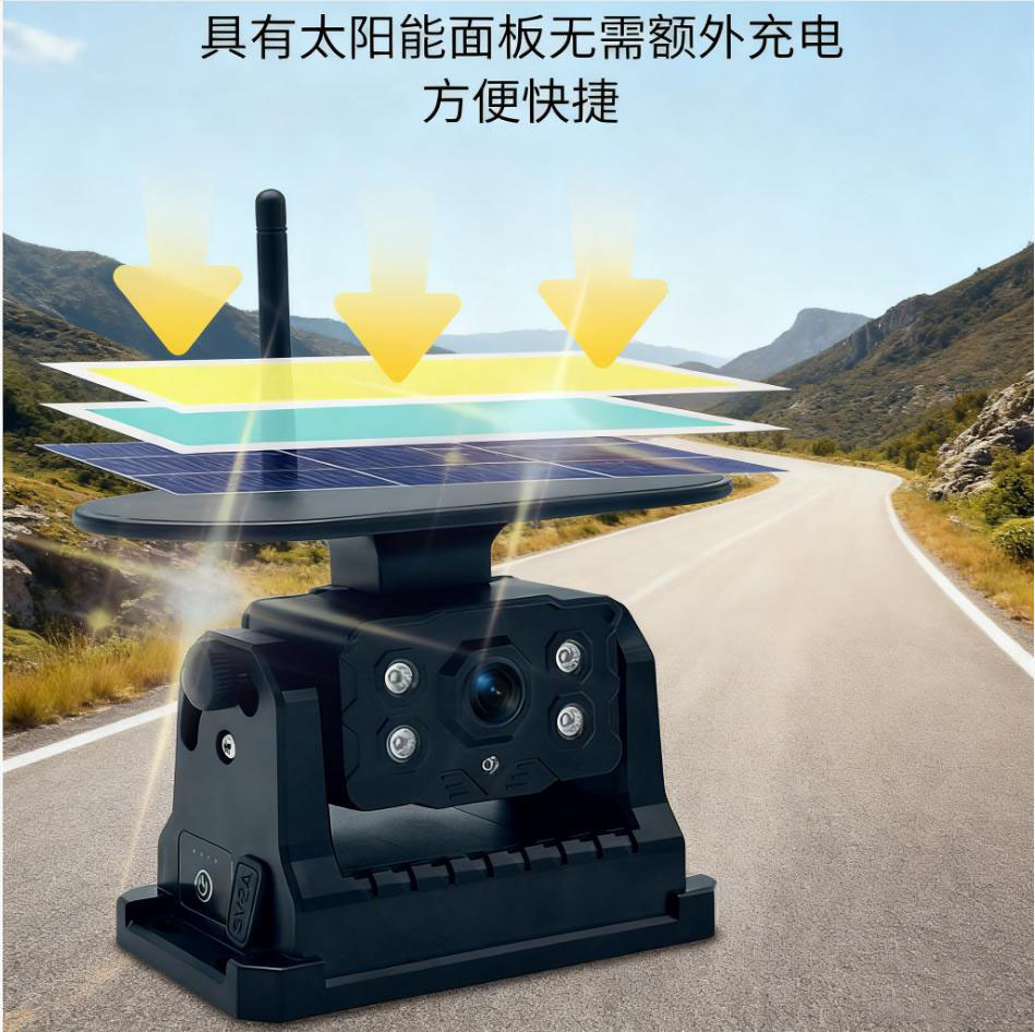 Solar-powered wireless magnetic camera car display screen 7inch wireless reverse car camera