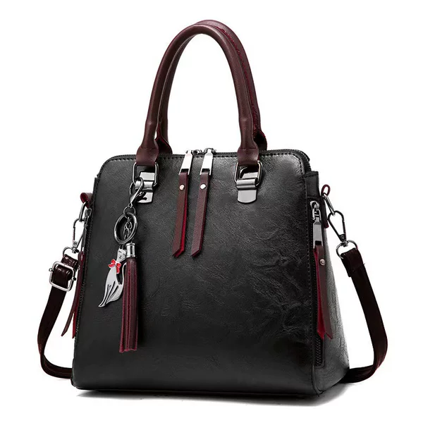 in stock Vintage Handbag Large Capacity Fox Pendant Women's Bag Shoulder Crossbody Bag Women's Autumn and Winter New Fashionable