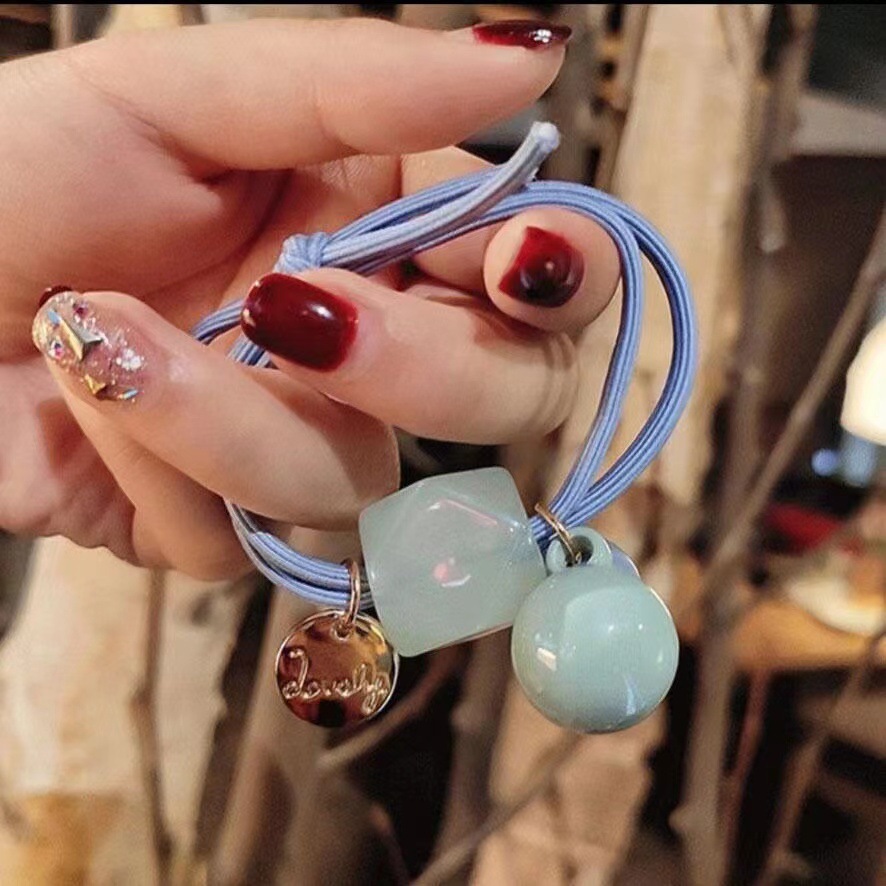 Elástico joyas de cabello de moda con frijoles frescos M anillo de cereza cuerda de cabello al por mayor de la banda de goma cabeza de 100 bolas de cabello rojo una variedad de alta elástica