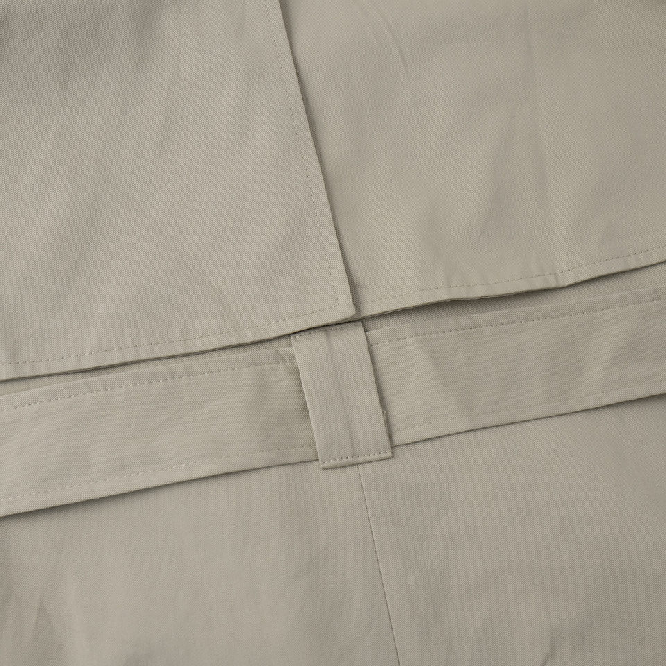 Áo khoác trench coat nữ dáng dài phong cách Âu Mỹ, chất liệu cotton, form rộng có dây thắt eo — Màu kaki, màu xám chi tiết 18