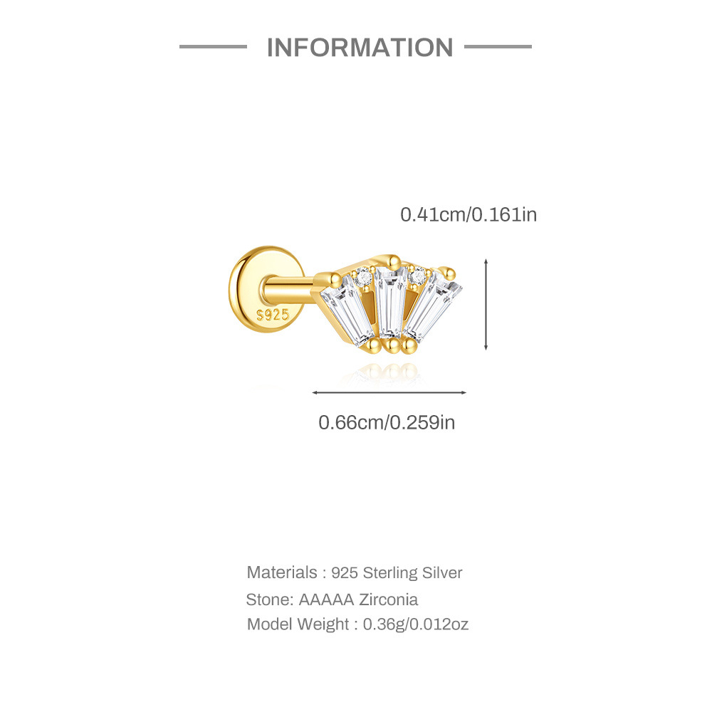 1g Weight Zircon Inlay Material Ear Studs Classification Ear Cartilage Rings & Studs Piercing Type 1 Piece Quantity Daily Occasion 925 Sterling Silver Material Geometric Pattern All Seasons Season Unisex Gender Elegant, Simple Style Style 1 Piece Ear Cartilage Rings & Studs Elegant Simple Style Geometric 925 Sterling Silver Zircon Ear Cartilage Rings & Studs 7