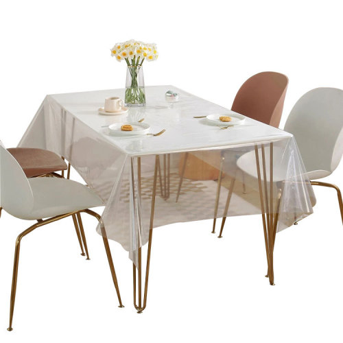 Amazon Bestseller 0.13mm Transparent PVC Straight Edge Oil and Heat Proof Tablecloth Living Room Coffee Table Dust Proof Cover Wholesale