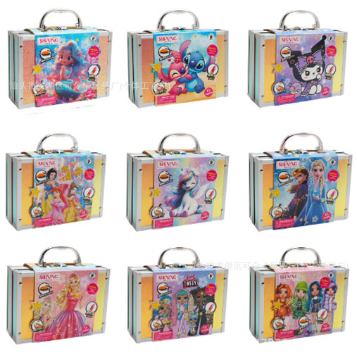 Children's Birthday Cosmetics Eye Shadow Palette Nail Polish Blush Portable Box Makeup Bag Set Simulation Pretend Play Toys Children's Birthday Cosmetics Eye Shadow Palette Nail Polish Blush Portable Box Makeup Bag Set Simulation Pretend Play Toys