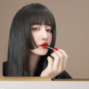 Second-dimensional fake bangs fluffy neat bangs Ji hair princess cut round face trim face net red wig piece in stock three-knife neat