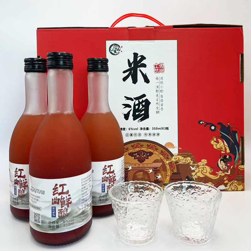 홍국발효주 350ml*3병 [선물박스]-3병-350ml