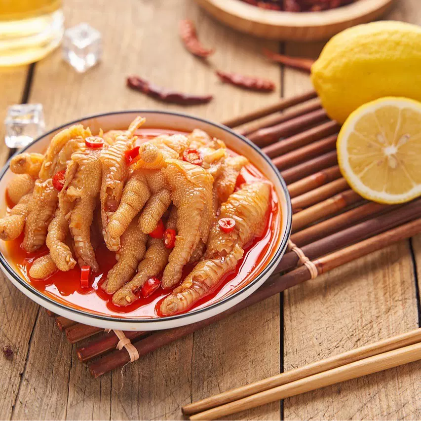 泰式风味酸辣无骨柠檬鸡爪脱骨办公室零食过年冷冻即食无骨鸡爪