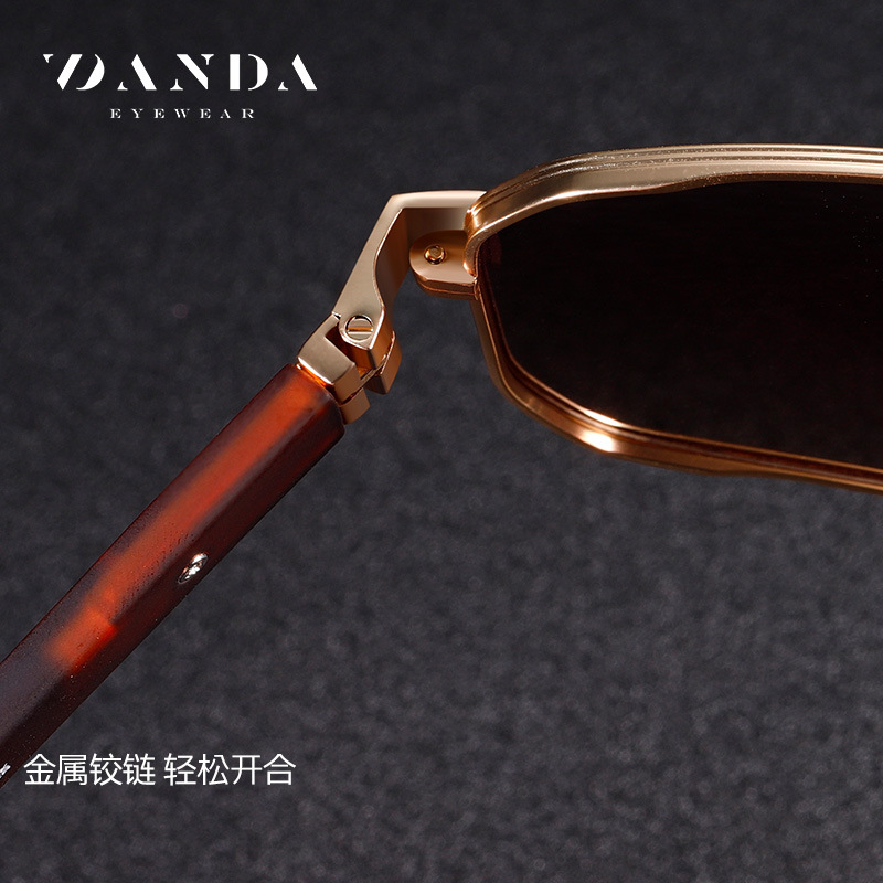 Nuevas gafas de sol polarizadas S15107 Gafas de sol de hombre con marco de doble viga de metal de moda Gafas de sol de protección solar para exteriores