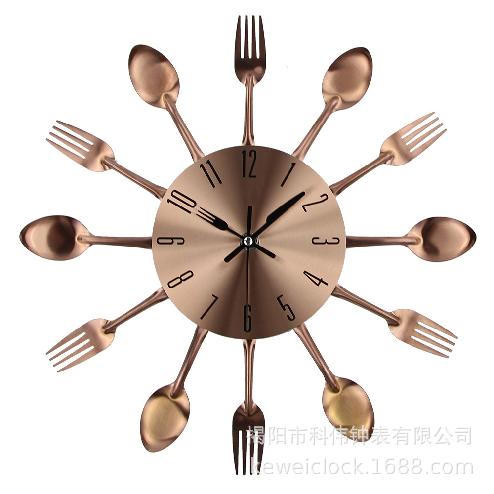 Factory Nordic Metal Creative Dining Room Wall Clock Living Room Silent Quartz Clock Wall Watch Home Simple Wall Watch