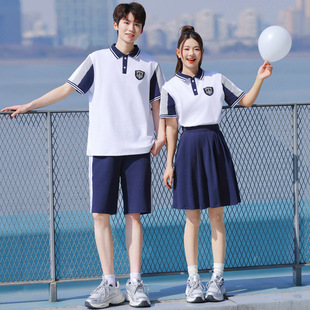 2025 Primary School Students Junior High School Students Summer Short-sleeved Sports suit Class Uniform School Uniform Graduation Photo Chorus School Games