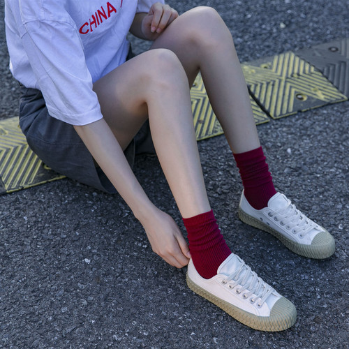Pile socks girls colorful socks mid-tube thin summer ladies candy color cotton socks long socks summer street stall wholesale