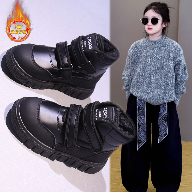 Botas de nieve de niñas 2025 invierno nuevo niño con zapatos de algodón grueso botas de algodón para niños grandes botas de algodón para niños image 3