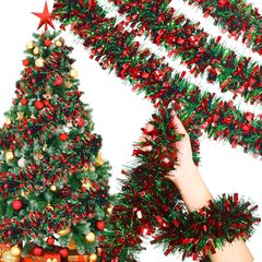 アマゾンクリスマス装飾品赤緑彩条2メートル9センチ太くして毛条を厚くして祝日に花を咲かせる