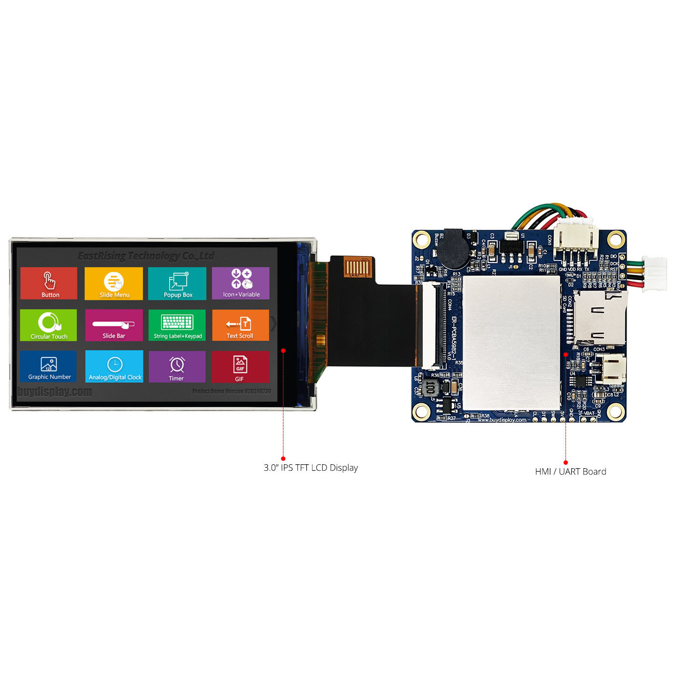 3寸IPS智能人机界面SPI串口屏/HMI UART智能屏/附新手教程
