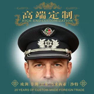 印度丝大盖帽定做工厂国外大盖帽定制厂家士官帽订制