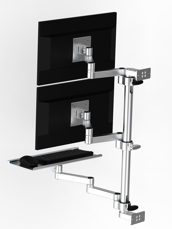 Dual-Screen Monitor Stand, Industrial Computer Display Screen, Mechanical Arm Column, Keyboard Stand Arm, Wall-Mounted Integrated Cantilever Dual-Screen Monitor Stand, Industrial Computer Display Screen, Mechanical Arm Column, Keyboard Stand Arm, Wall-Mounted Integrated Cantilever